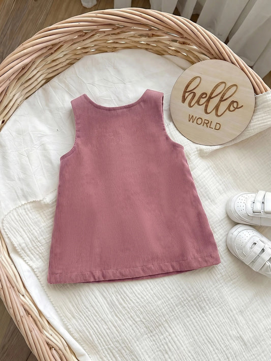 Prenda rosa vestido para bebe vista trasera