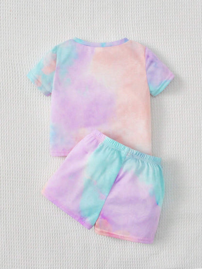 Conjunto de Verano Lila Púrpura: Camiseta y Pantalones Cortos