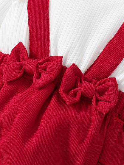 Prenda roja body para bebe con volantes vista posterior