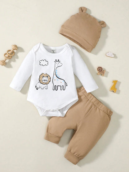 Prenda beige pantalón para bebe con detalle de cintura elástica