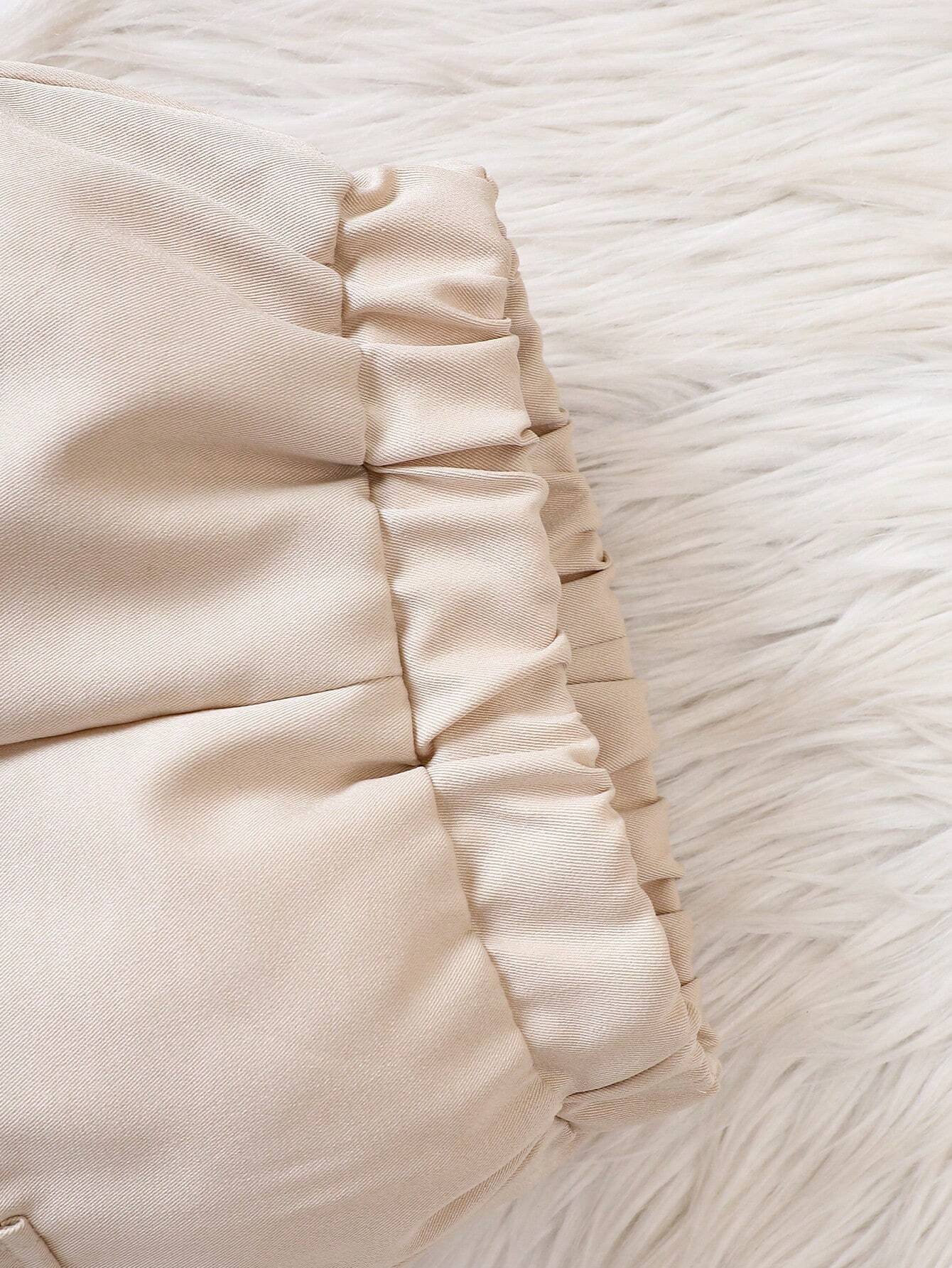 Prenda marrón y beige conjunto para bebe vista trasera de chaqueta y pantalón cargo