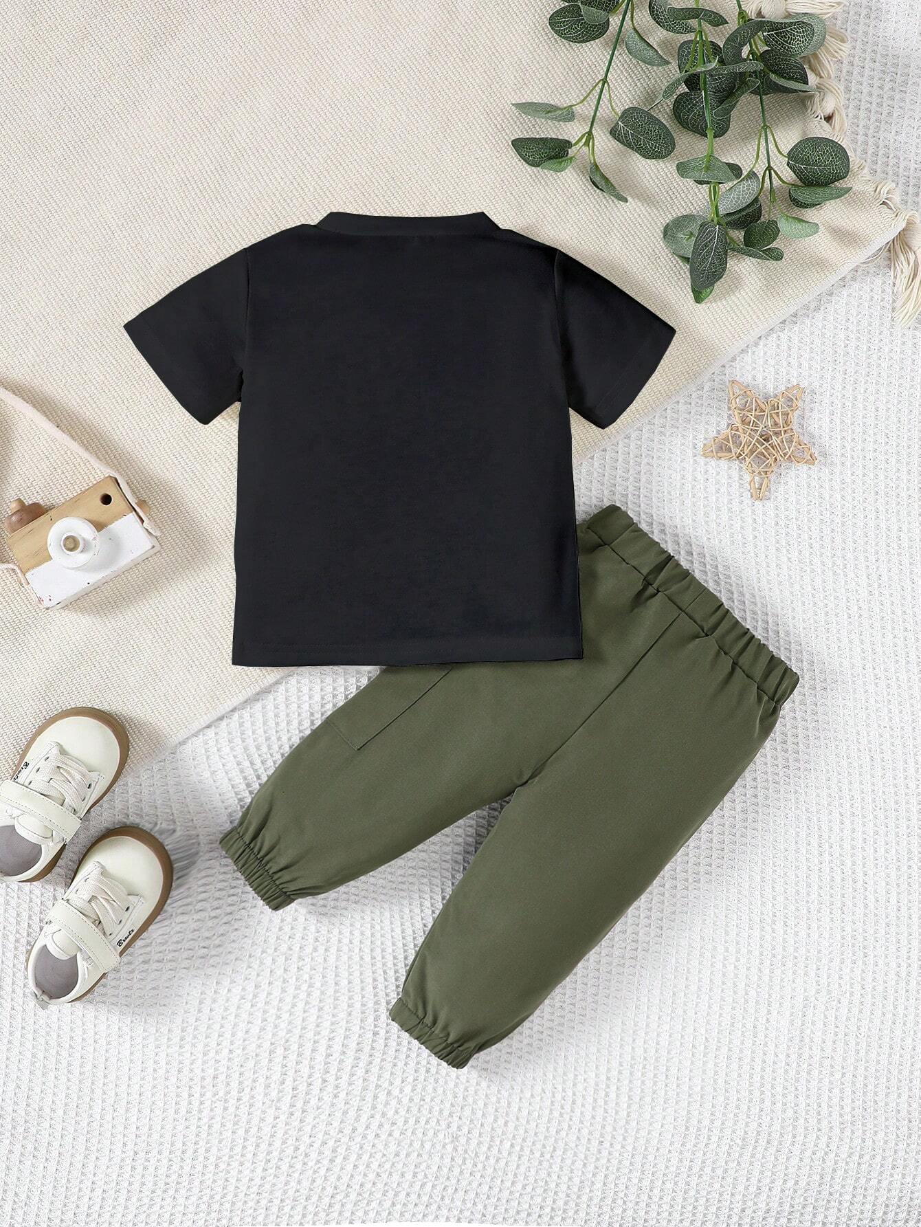 Conjunto negro y verde Boston con pantalón deportivo casual