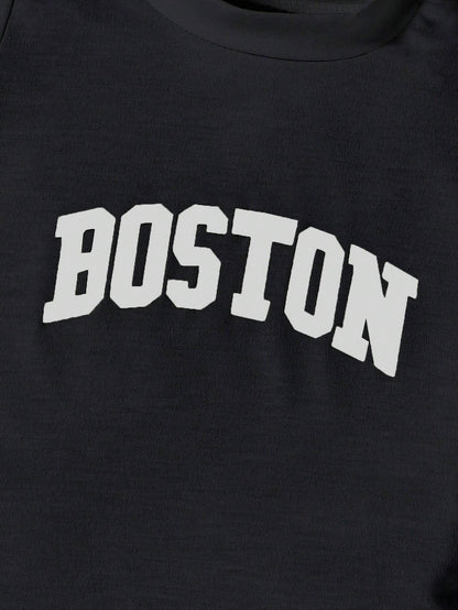 Conjunto negro y verde Boston con pantalón deportivo casual