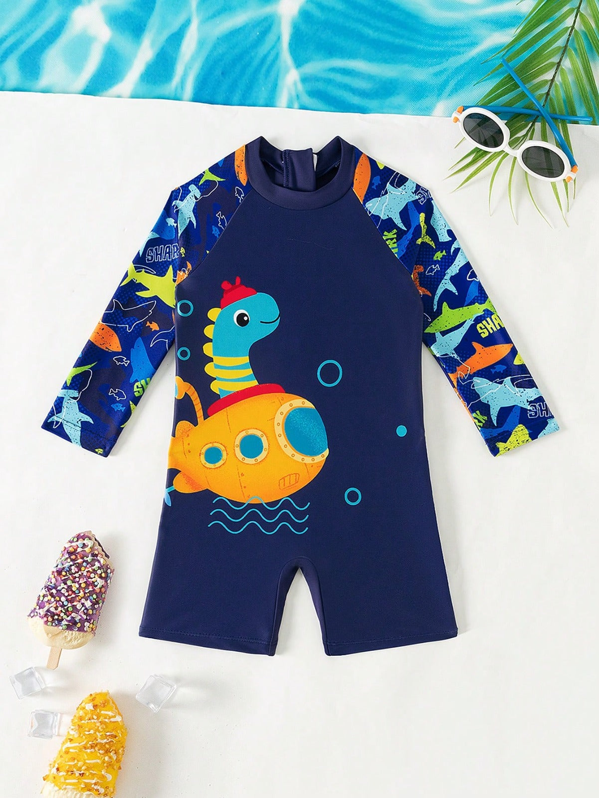 Traje de baño de dinosaurios para niños