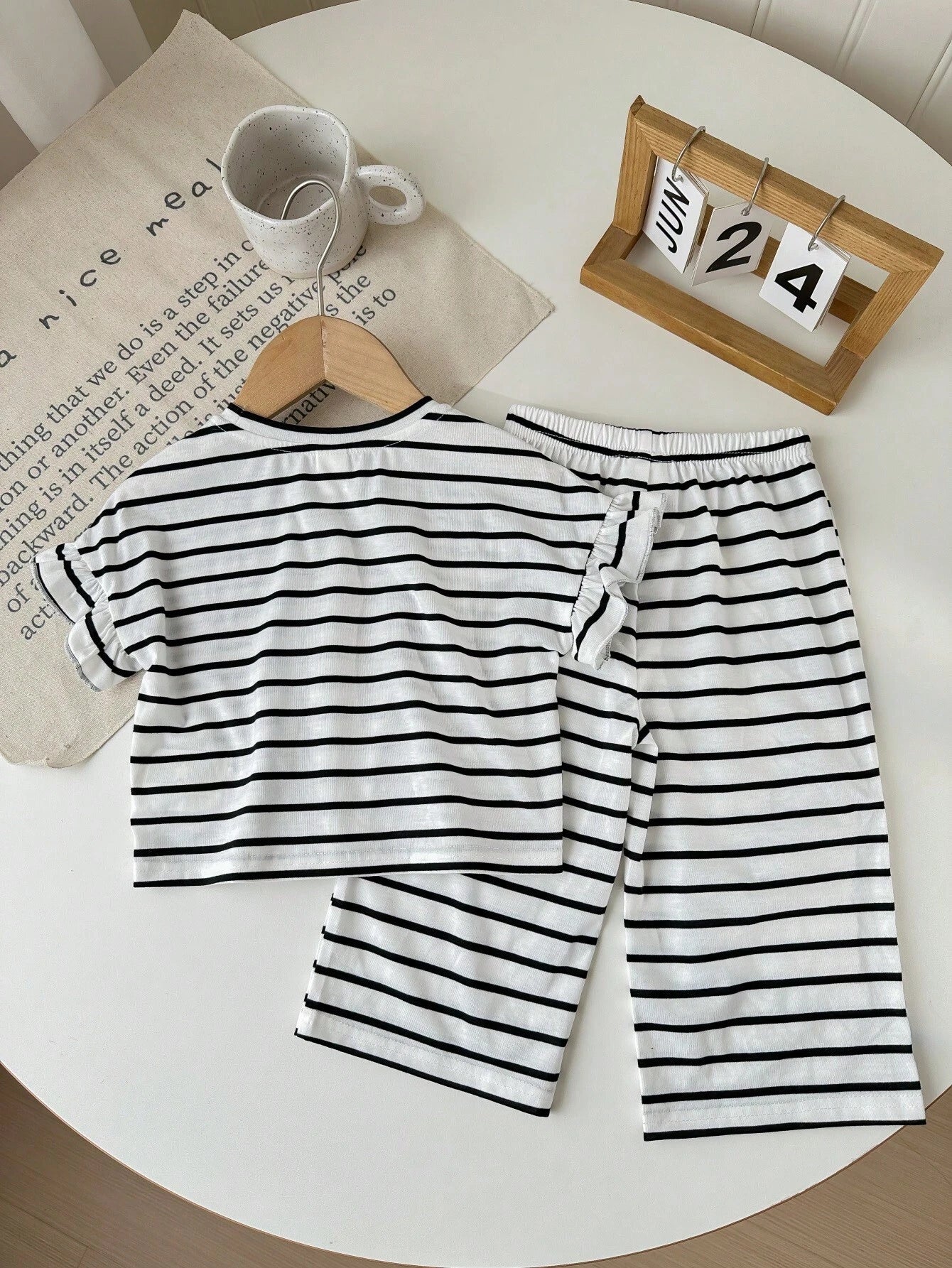 Camiseta rayas corazón blanco negro cómoda