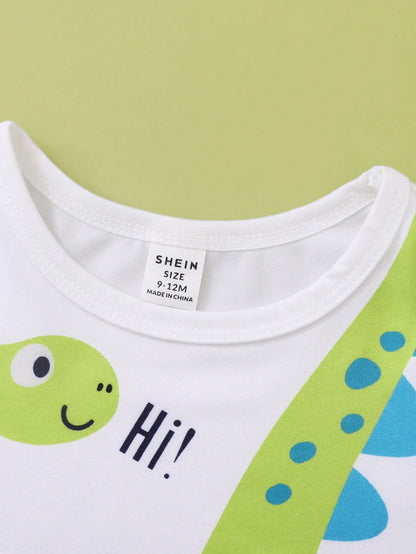 Conjunto dinosaurio verde de camiseta y short