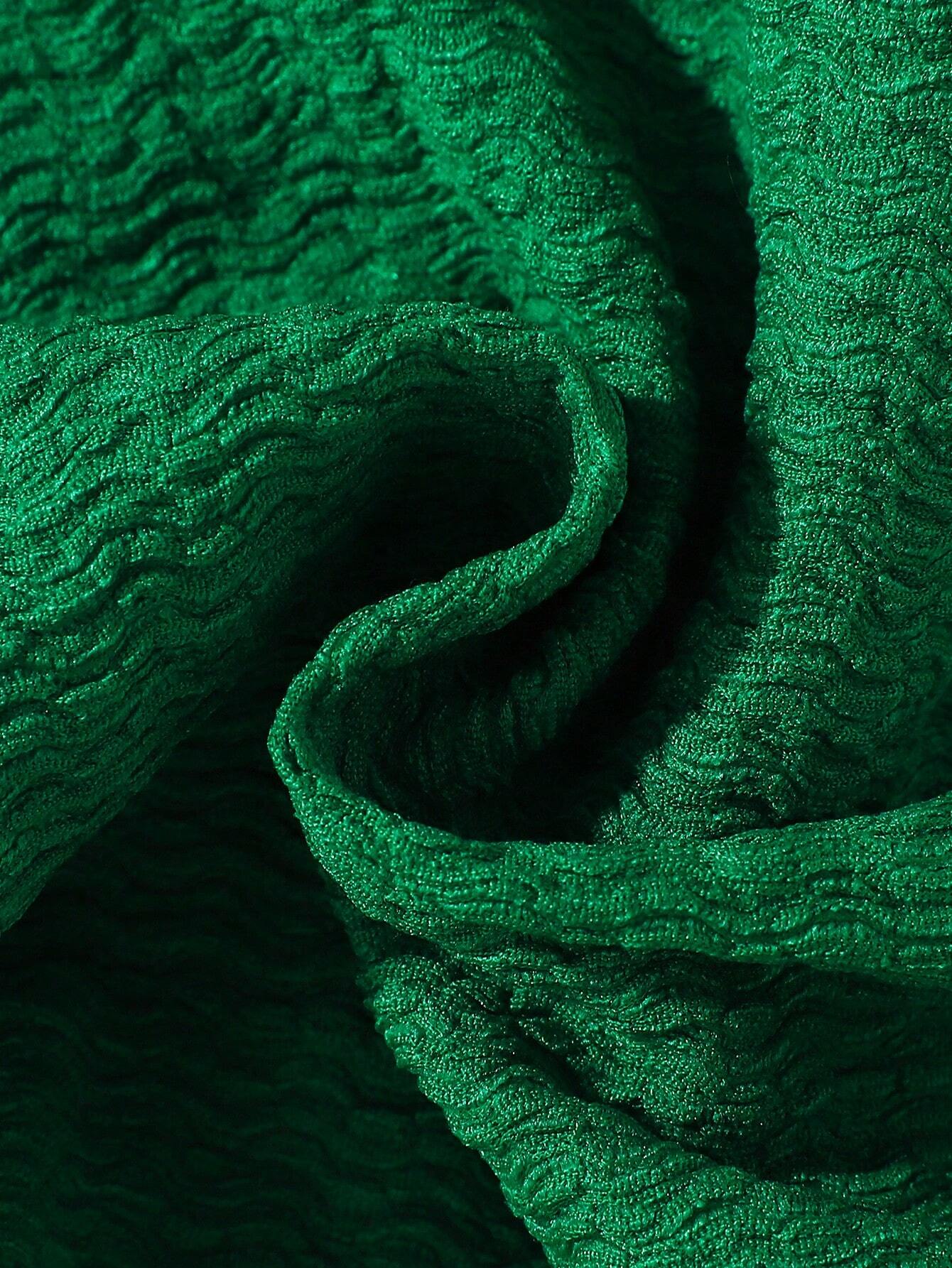 Blusa pantalón verde volante casual verano
