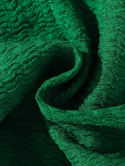 Blusa pantalón verde volante casual verano