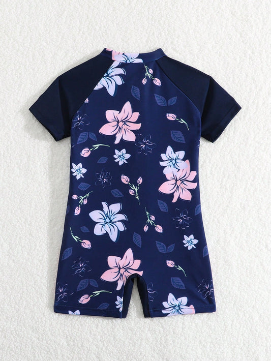 Traje de baño multicolor con estampado floral