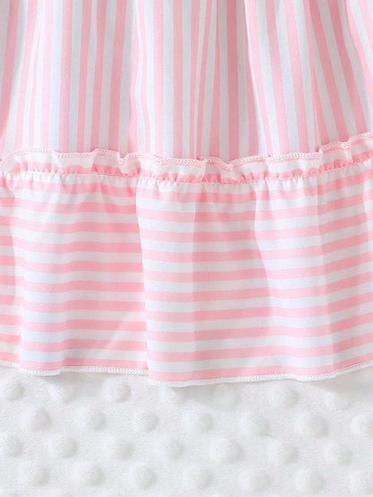 Vestido rosa con rayas para bebé niña sin mangas