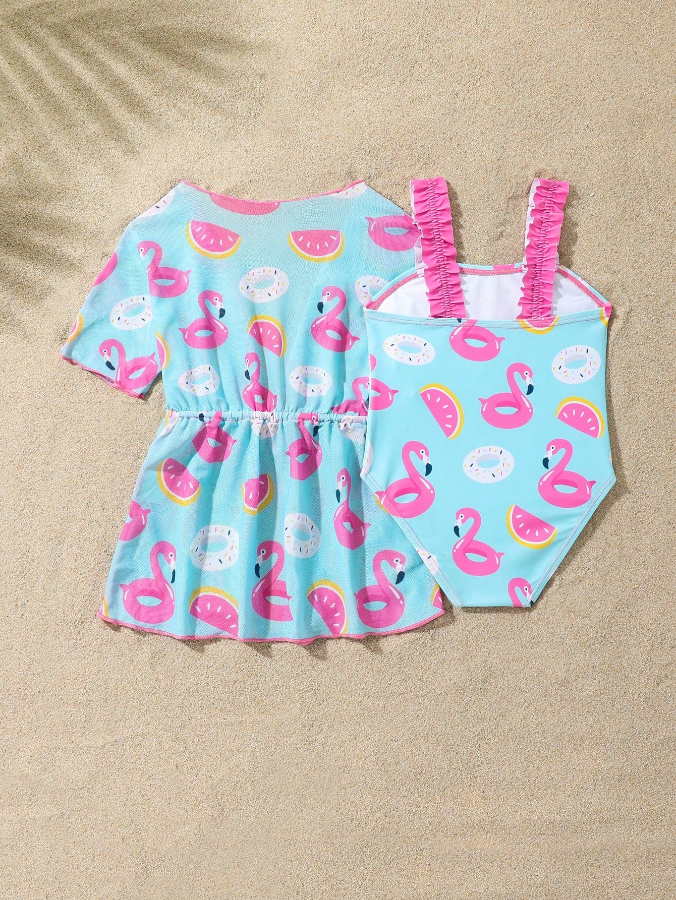 Traje de baño multicolor flamencos dulce verano