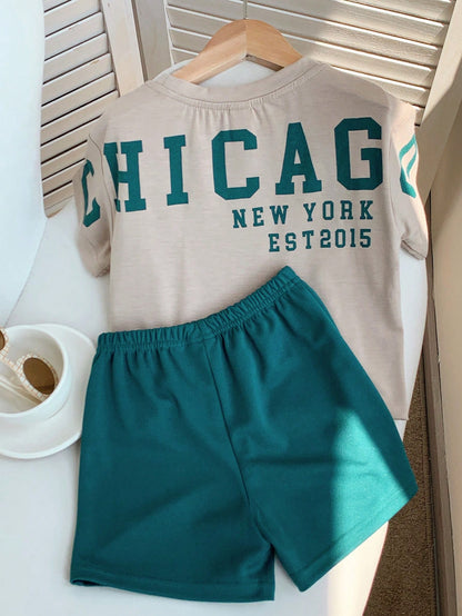 Prenda beige camiseta para bebe con estampado de letras