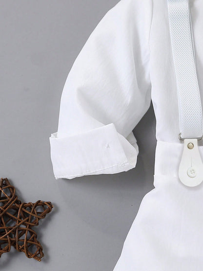 Prenda blanca conjunto para bebe detalle de manga larga y puño