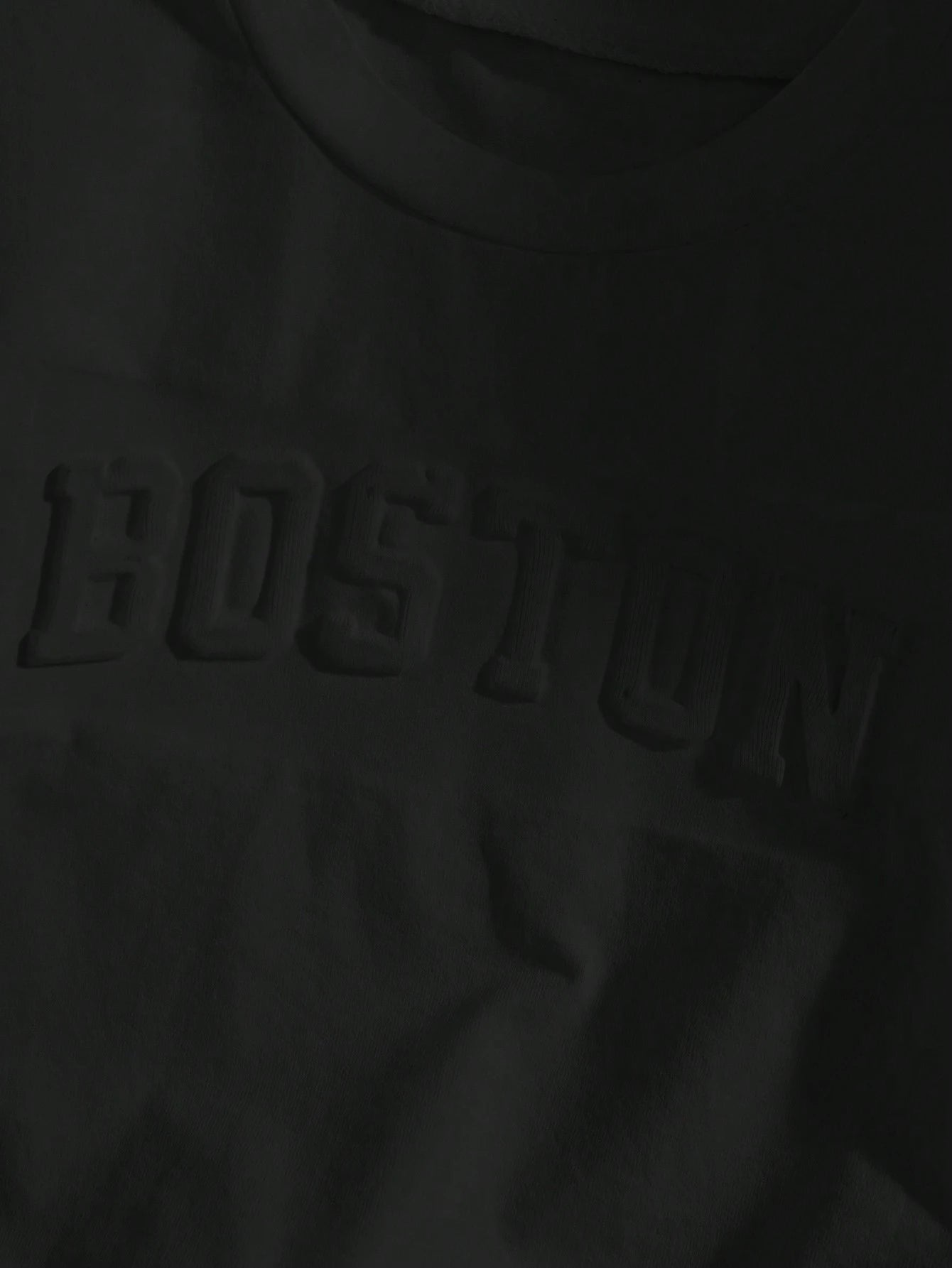 Prenda negra conjunto para bebe con detalle de estampado Boston en relieve