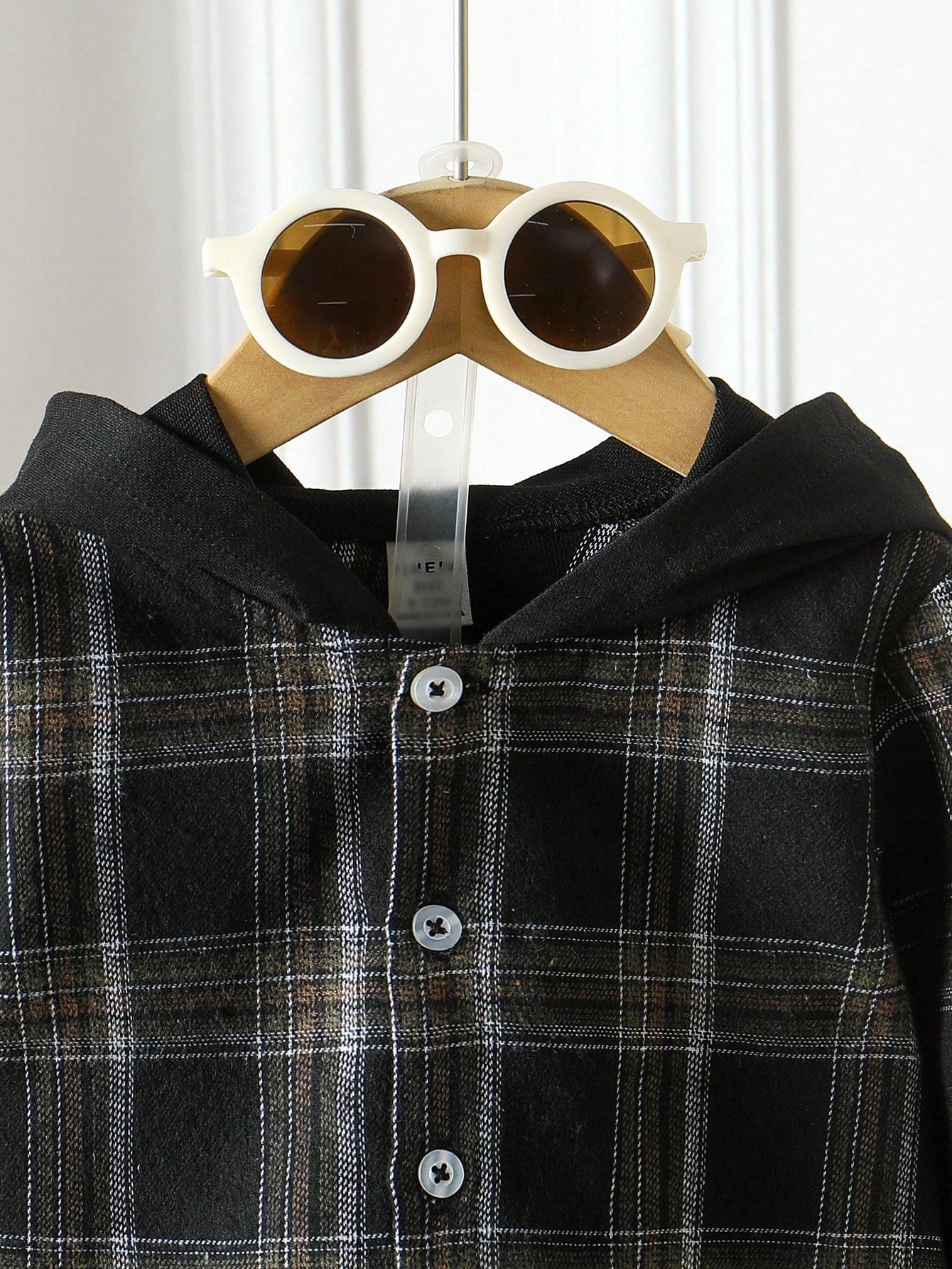Conjunto Negro Cuadros Bebé Niño Dos Piezas Casual