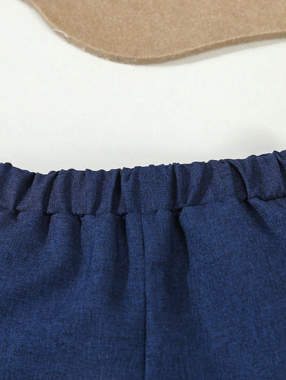 Elegante conjunto azul marino para bebé niño dos piezas