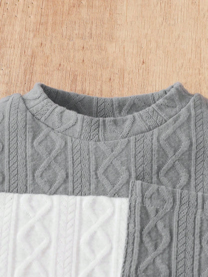 Conjunto gris tejido suave de dos piezas