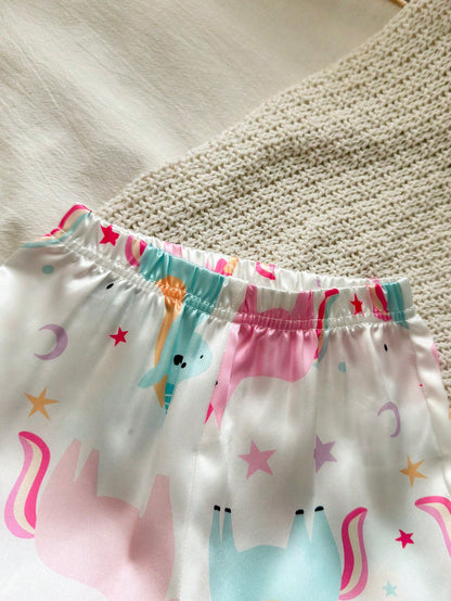 Pijama blanca unicornio dibujos animados
