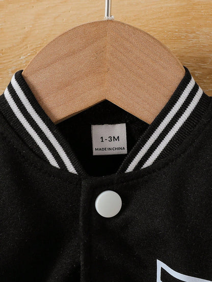 Conjunto Universitario Negro Con Chaqueta Varsity