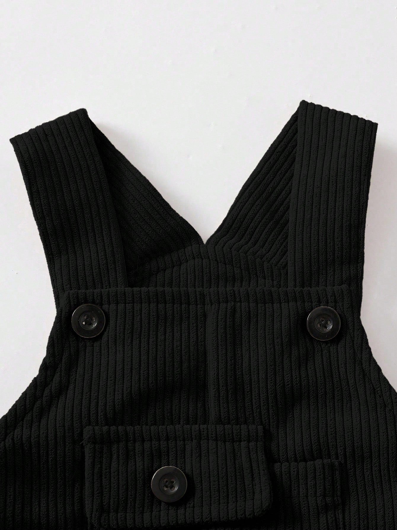 Conjunto Overol Negro Con Camiseta Rayas