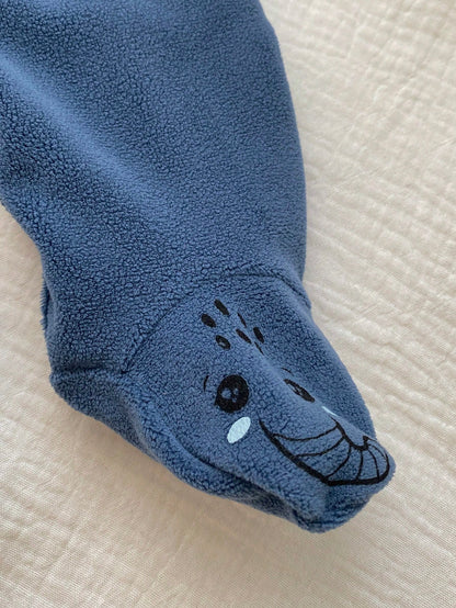 Mameluco Azul Con Elefante Bordado