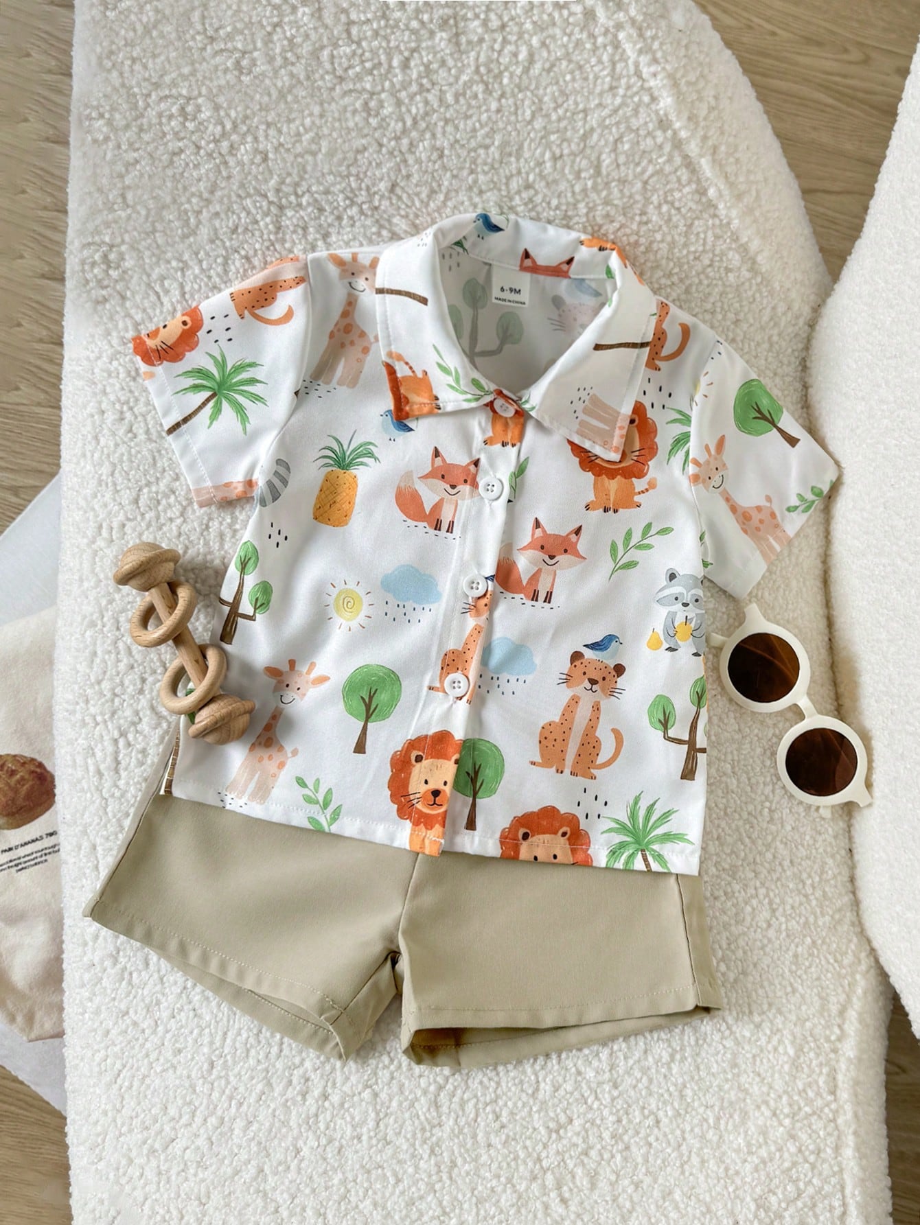 Conjunto safari multicolor con camisa y short