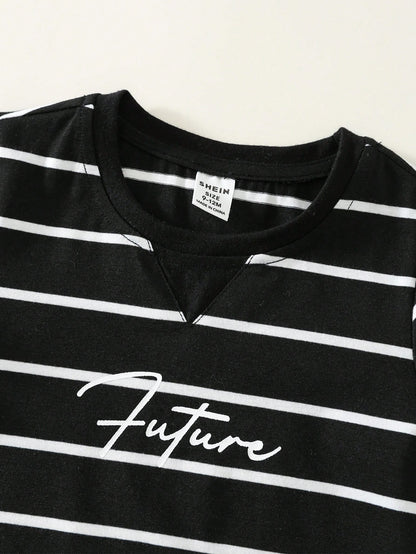 Prenda negra conjunto para bebe con detalle de estampado Future