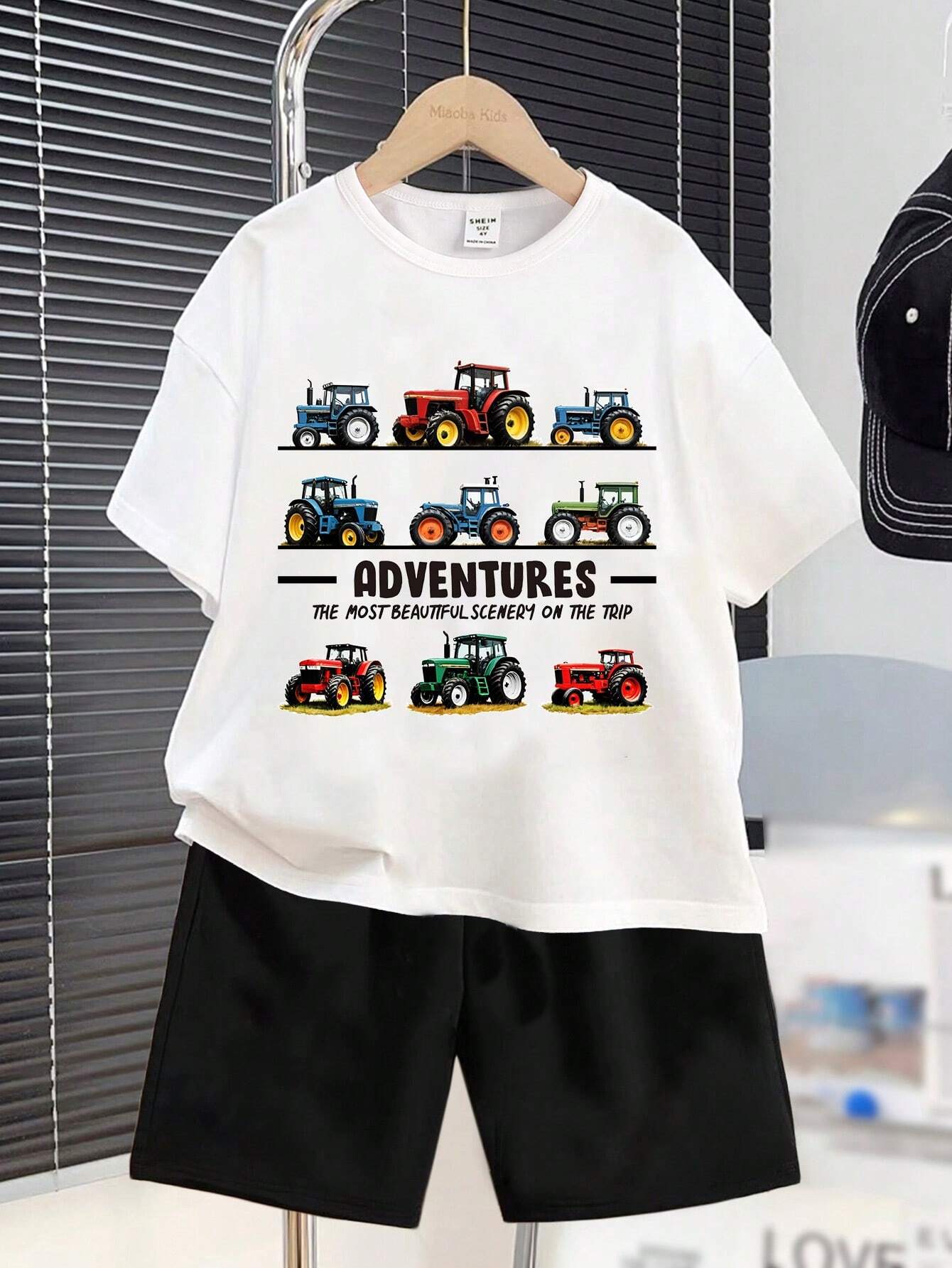 Set Blanco de 2 piezas con camiseta y shorts casuales