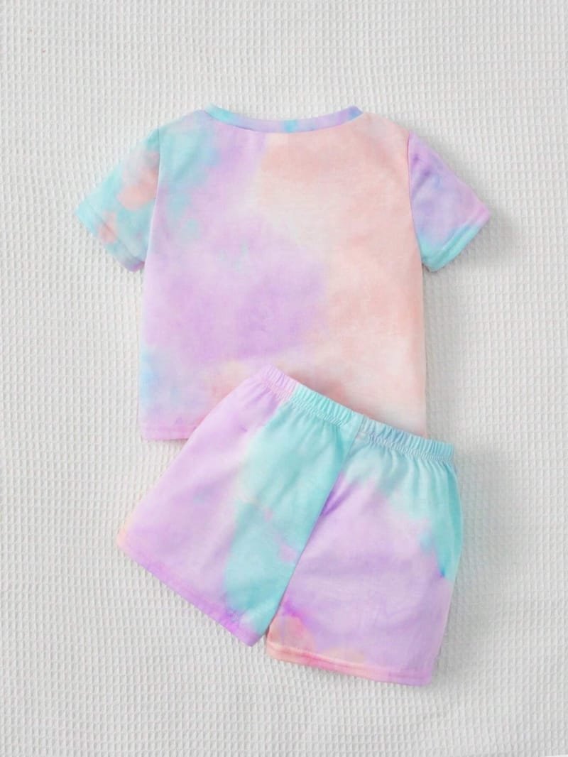 Conjunto de Verano Lila Púrpura: Camiseta y Pantalones Cortos
