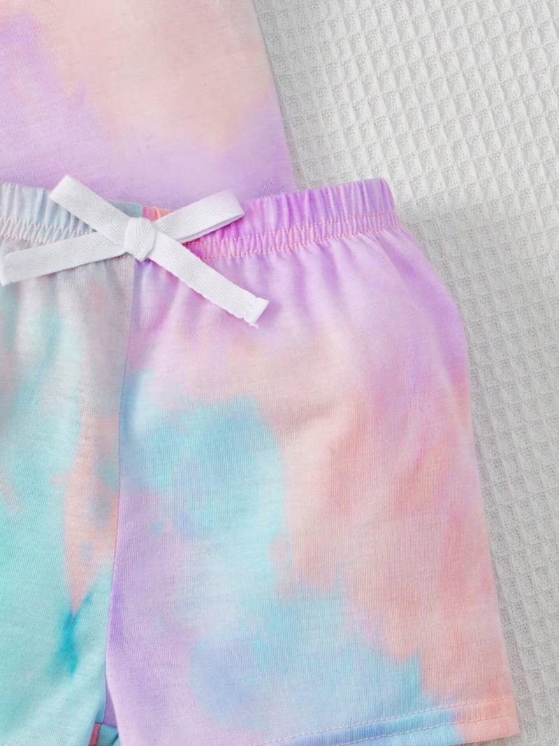 Conjunto de Verano Lila Púrpura: Camiseta y Pantalones Cortos