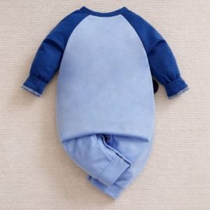 Pijama Azul de Manga Larga con Dinosaurio Bordado para Bebé