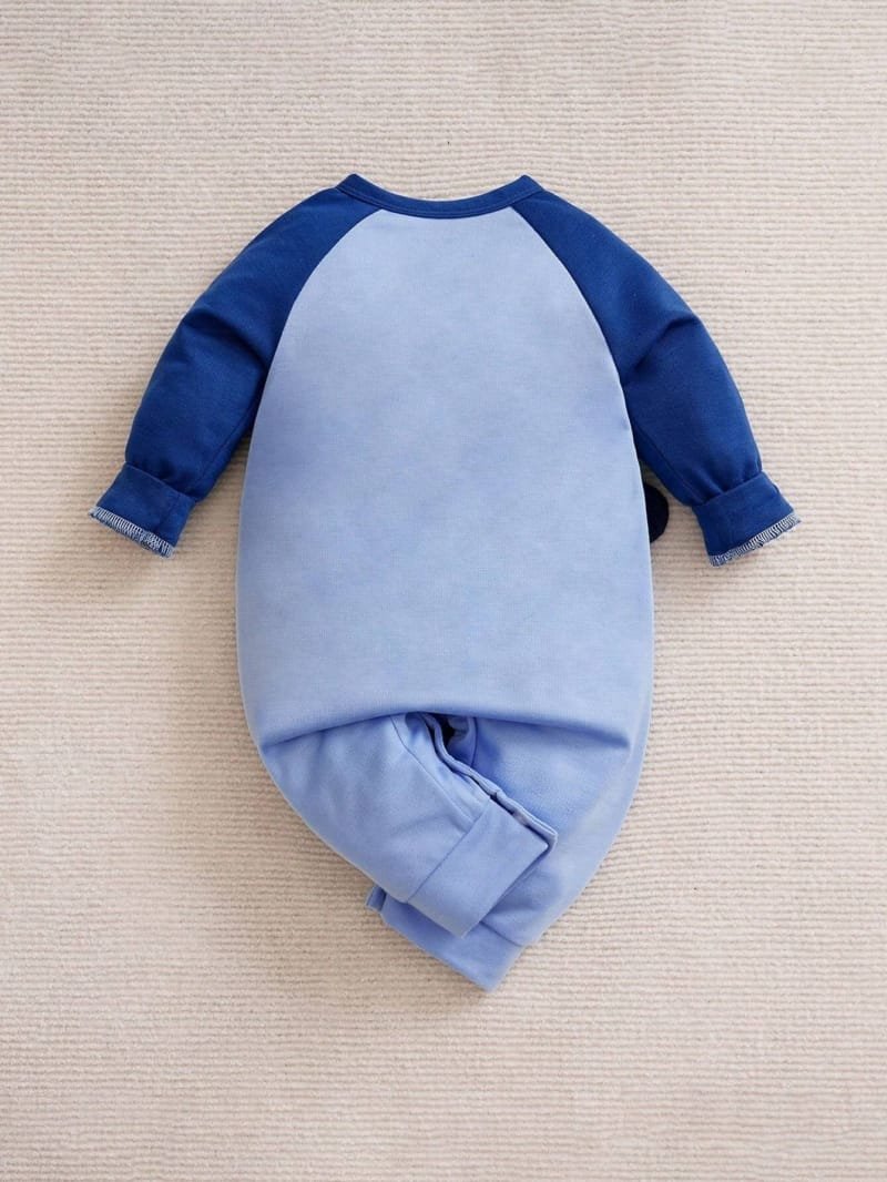 Pijama Azul de Manga Larga con Dinosaurio Bordado para Bebé