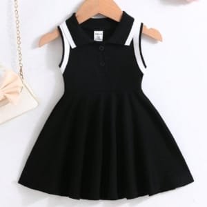 Vestido sin mangas a rayas para bebé niña