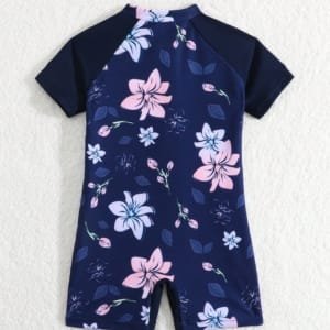 Traje de baño multicolor para niña con estampado floral