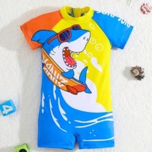 Traje de baño para bebé con estampado de tiburón