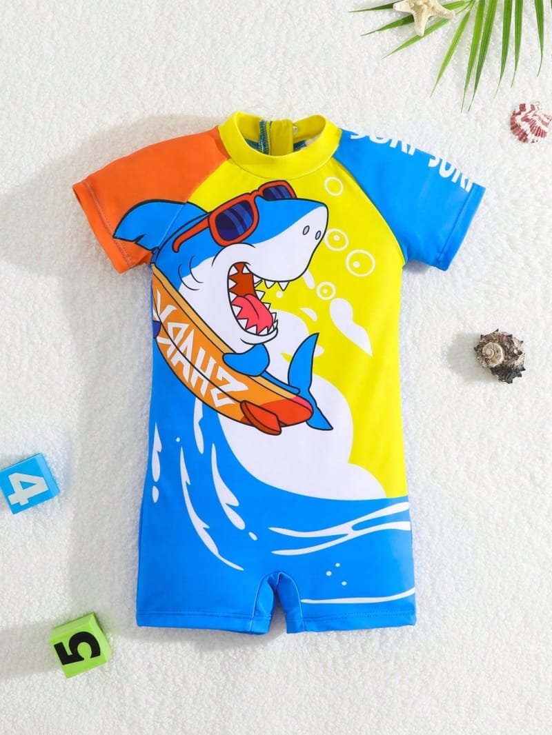 Traje de baño para bebé con estampado de tiburón