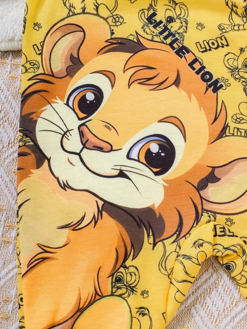 Pijama amarillo con diseño de león para bebé niño