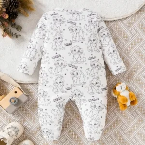 Pijama blanco con diseño de león para bebé niño