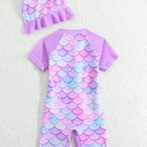 Traje de baño multicolor para bebé con estampado de sirena