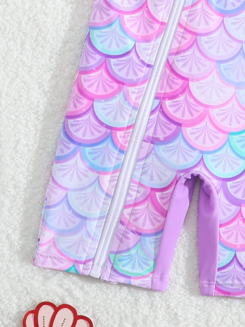 Traje de baño multicolor para bebé con estampado de sirena