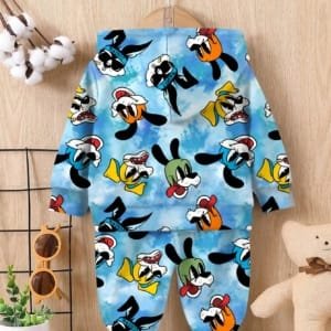 Conjunto multicolor para bebé de sudadera con capucha y pantalón