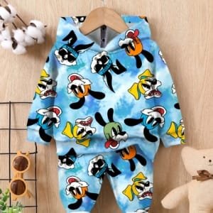 Conjunto multicolor para bebé de sudadera con capucha y pantalón