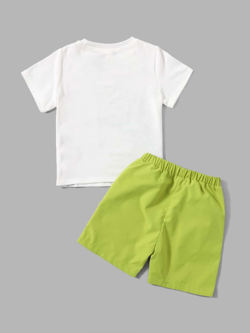 Conjunto con Camiseta de Dinosaurio y Pantalones Cortos