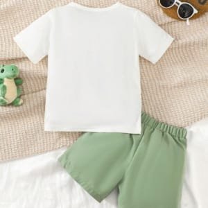 Camiseta y Pantalones Cortos con Estampado de Dinosaurio