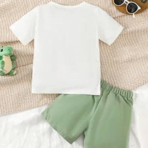 Camiseta y Pantalones Cortos con Estampado de Dinosaurio