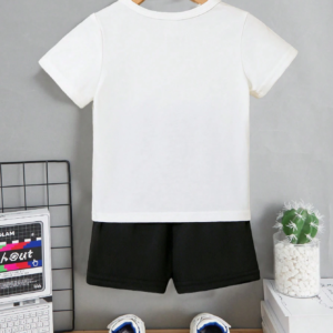 Set Blanco de 2 piezas con camiseta y shorts casuales