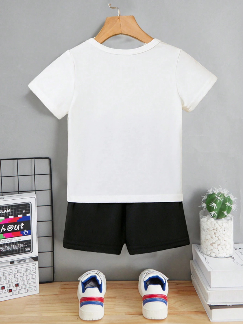 Set Blanco de 2 piezas con camiseta y shorts casuales