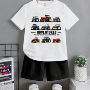 Set Blanco de 2 piezas con camiseta y shorts casuales