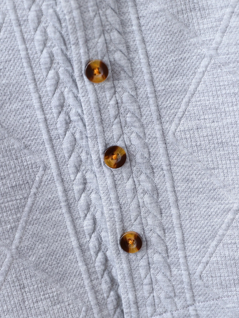 Chaqueta gris con capucha y botones frontales bebé