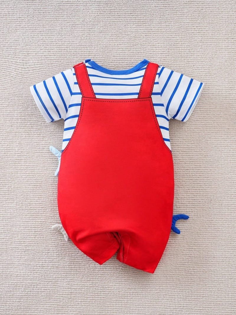Mameluco multicolor con tiburones para bebé unisex verano